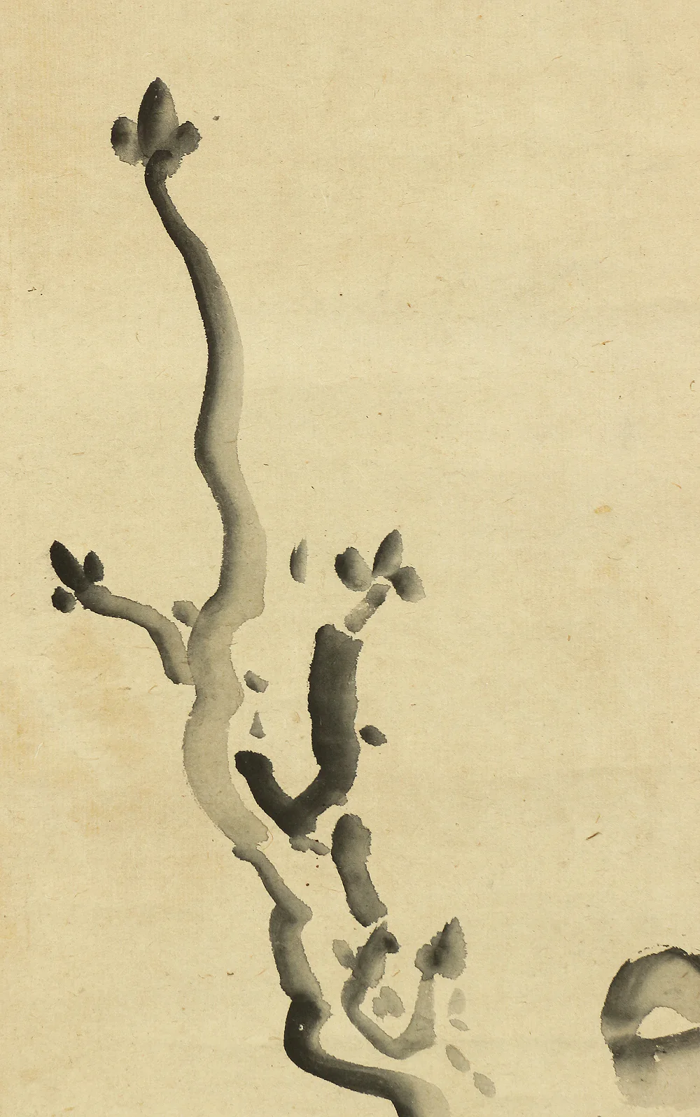 与謝蕪村 Yosa Buson (1716-1784) Japanese antique art kakejiku kakemono wall hanging scroll / Suiboku peony flower in vase with Box W640 - Image 5