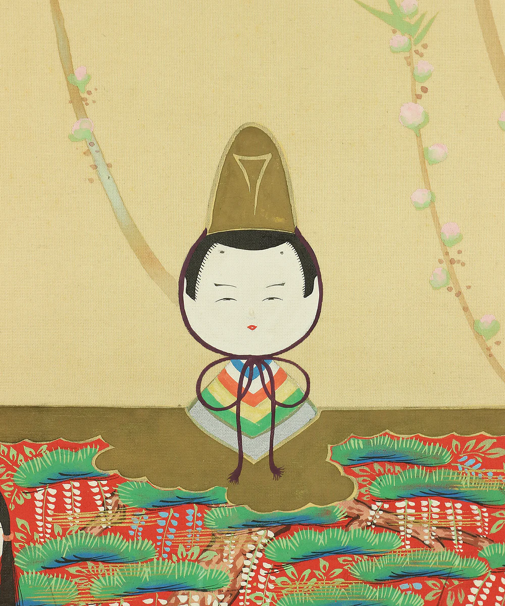吉井英二 YOSHII EIJI (b1898) Tachihna Standing Hina Doll Japanese kakejiku hanging scroll Art Peach Festival Hinamatsuri Girls' Day Gosekku with Original Box A135 - Image 9