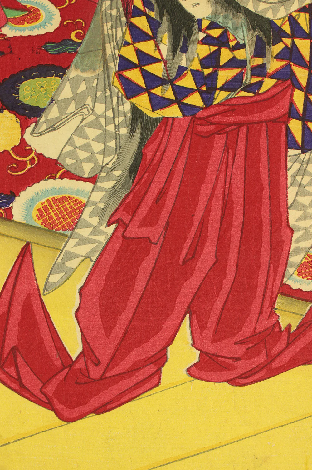 楊洲周延 Yoshu Chikanobu (1835-1912) Japanese antique art Original Ukiyo-e woodblock print / 'Hino Dojoji Bijin no Haru Oku' 比能道成寺美人之春奥 (Two out of Triptych) OW318 - Image 25