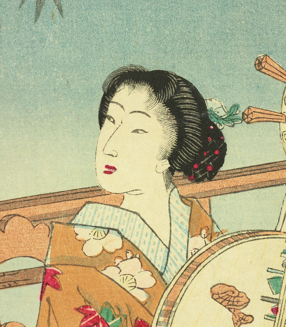 楊洲周延 YOSHU CHIKANOBU "Imayō Tōkyō Hakkei 今様東京八景 (Eight Views of Modern Tokyo)" Japanese antique art a set of 8 Original woodblock prints OW118 - Image 107