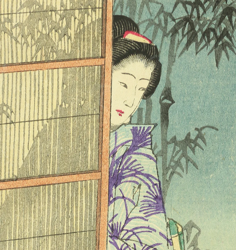 楊洲周延 YOSHU CHIKANOBU "Imayō Tōkyō Hakkei 今様東京八景 (Eight Views of Modern Tokyo)" Japanese antique art a set of 8 Original woodblock prints OW118 - Image 109