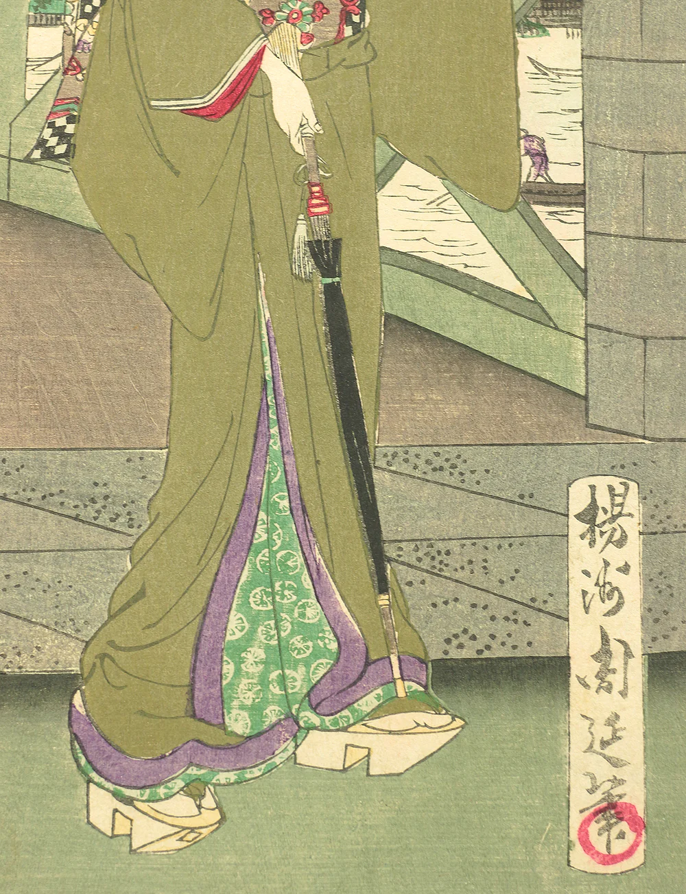 楊洲周延 YOSHU CHIKANOBU "Imayō Tōkyō Hakkei 今様東京八景 (Eight Views of Modern Tokyo)" Japanese antique art a set of 8 Original woodblock prints OW118 - Image 66