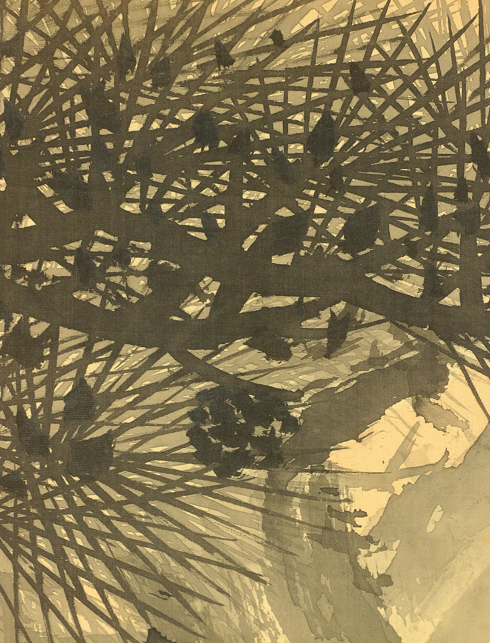 湯川松堂 Yukawa Shodo (1868-1955) Japanese antique art kakejiku kakemono wall hanging scroll / Rising Sun and Pine Tree with Original Box (Tomobako) A948 - Image 7