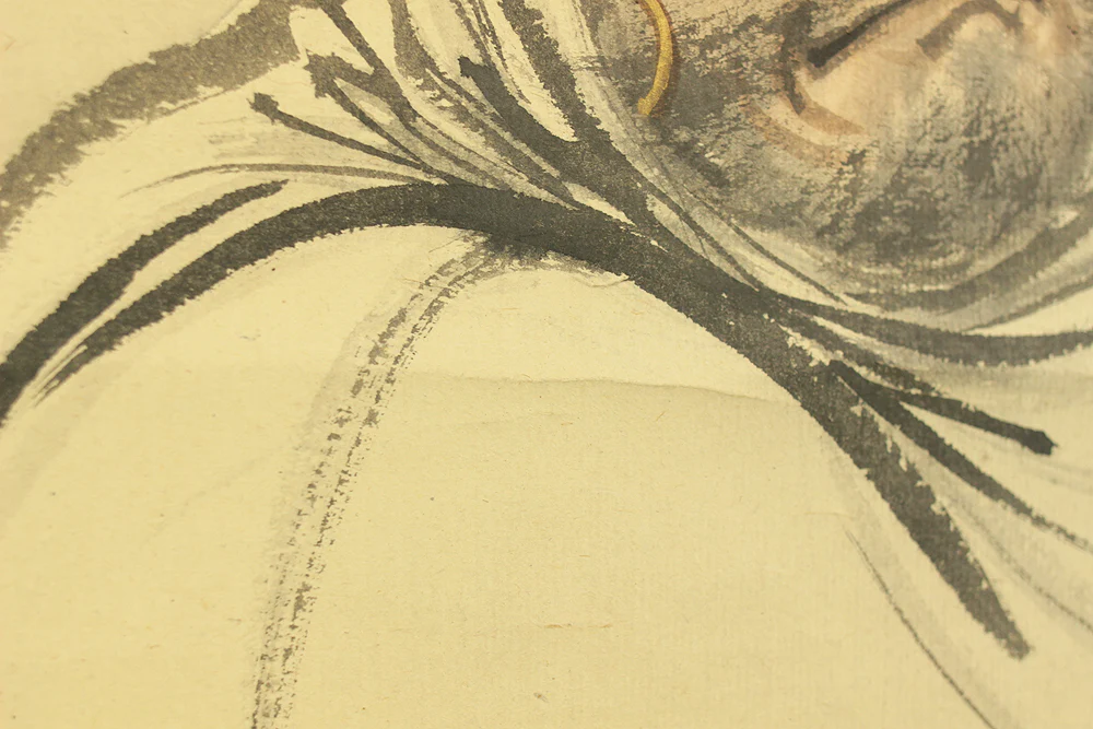湯川松堂 Yukawa Shodo (1868-1955) Japanese art kakejiku kakemono wall hanging scroll / White Bodhidharma Daruma with Box RD476 - Image 12