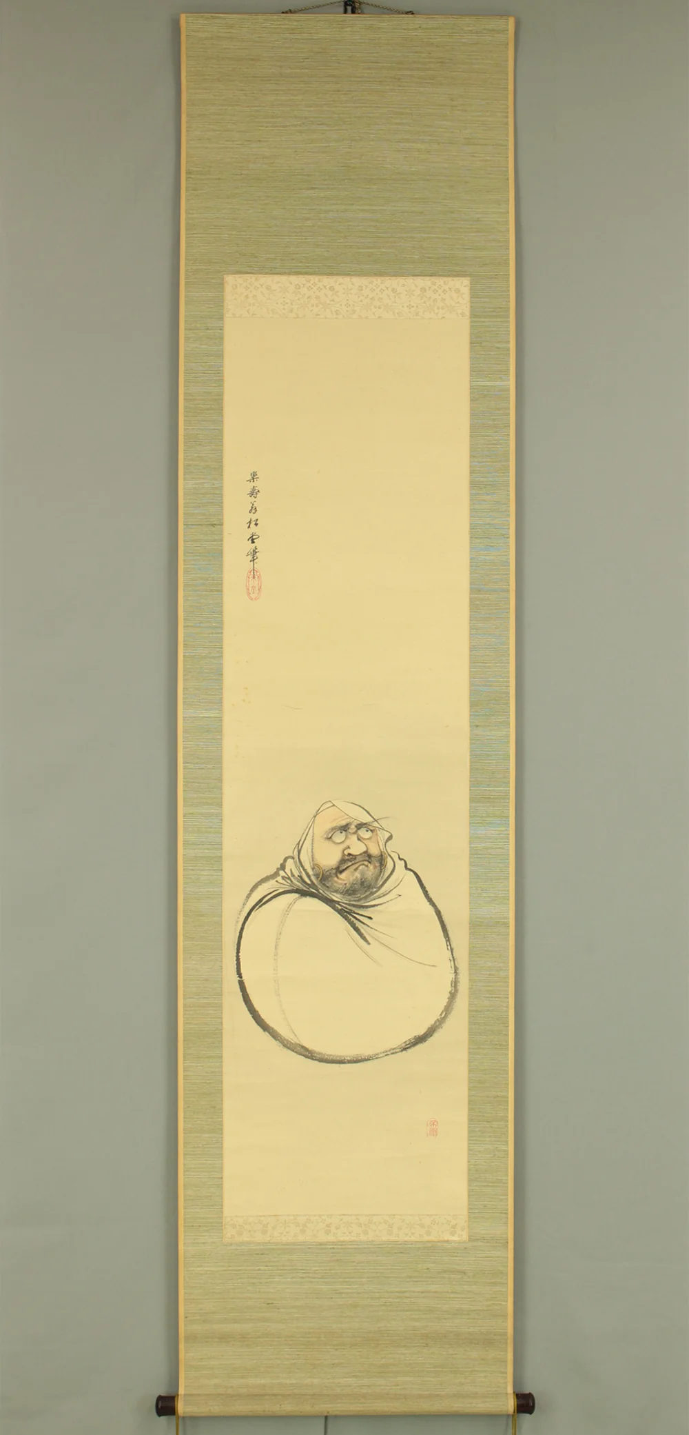 湯川松堂 Yukawa Shodo (1868-1955) Japanese art kakejiku kakemono wall hanging scroll / White Bodhidharma Daruma with Box RD476 - Image 2