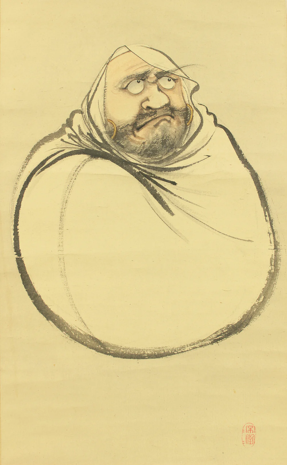 湯川松堂 Yukawa Shodo (1868-1955) Japanese art kakejiku kakemono wall hanging scroll / White Bodhidharma Daruma with Box RD476 - Image 5