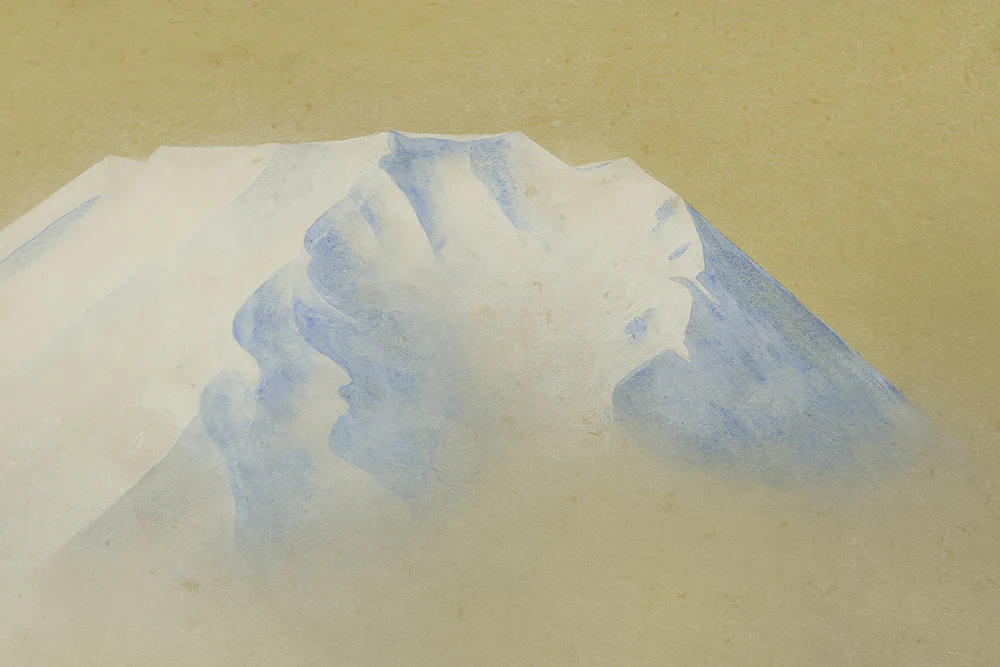東韶光 Azuma Shoko (1922-2014) Japanese art kakejiku kakemono wall hanging scroll / Mt. Fuji Covered in Snow, Forest with Original Box (Tomobako) RE892 - Image 6