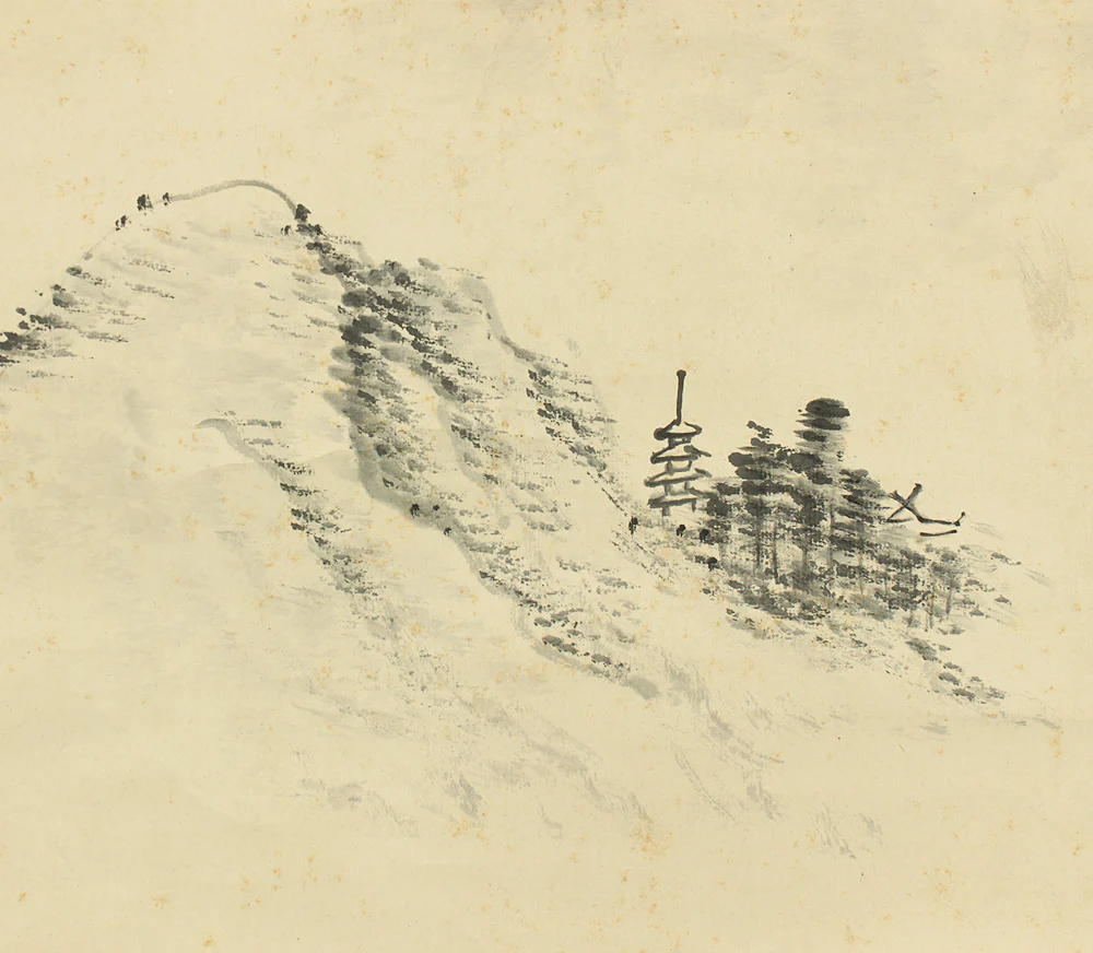 竹龍斎 Chikuryusai Japanese art kakejiku kakemono wall hanging scroll / Summer Landscape Mountain River Hermitage with Original Box (Tomobako) RC869 - Image 11