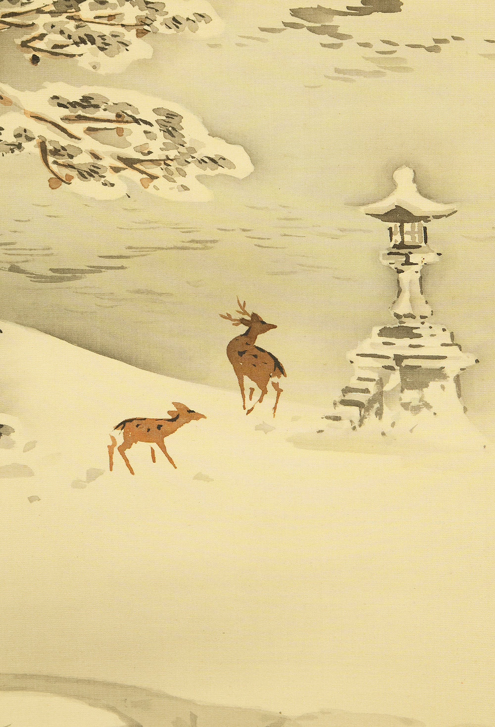林半嶺 Hayashi Hanrei (active 1890-1940) Japanese art kakejiku kakemono wall hanging scroll / Itsukushima Shrine in Hiroshima, Covered in Snow with Original Box (Tomobako) RE587 - Image 12