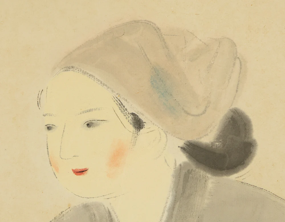 谷角日沙春 Tanikado Hisaharu (1893-1971) Japanese art kakejiku kakemono wall hanging scroll / Kimono Woman and Plum Blossom RE828 - Image 8