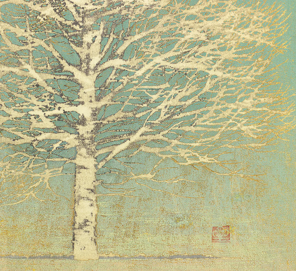 星襄一 Hoshi Joichi (1913-1979) Original woodblock print 'Soshun'「早春」(Early Spring) - 1974 NW489 - Image 12