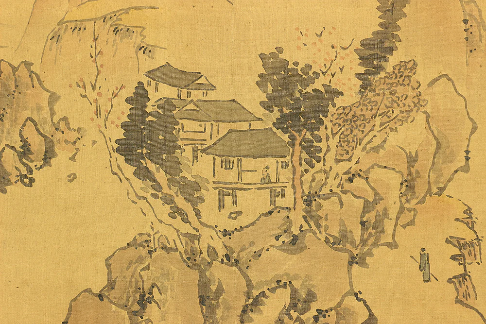 池大雅 Ike no Taiga (1723-1776) Japanese art kakejiku kakemono wall hanging scroll / Sansui Landscapes Mountains and Rivers RB967 - Image 11