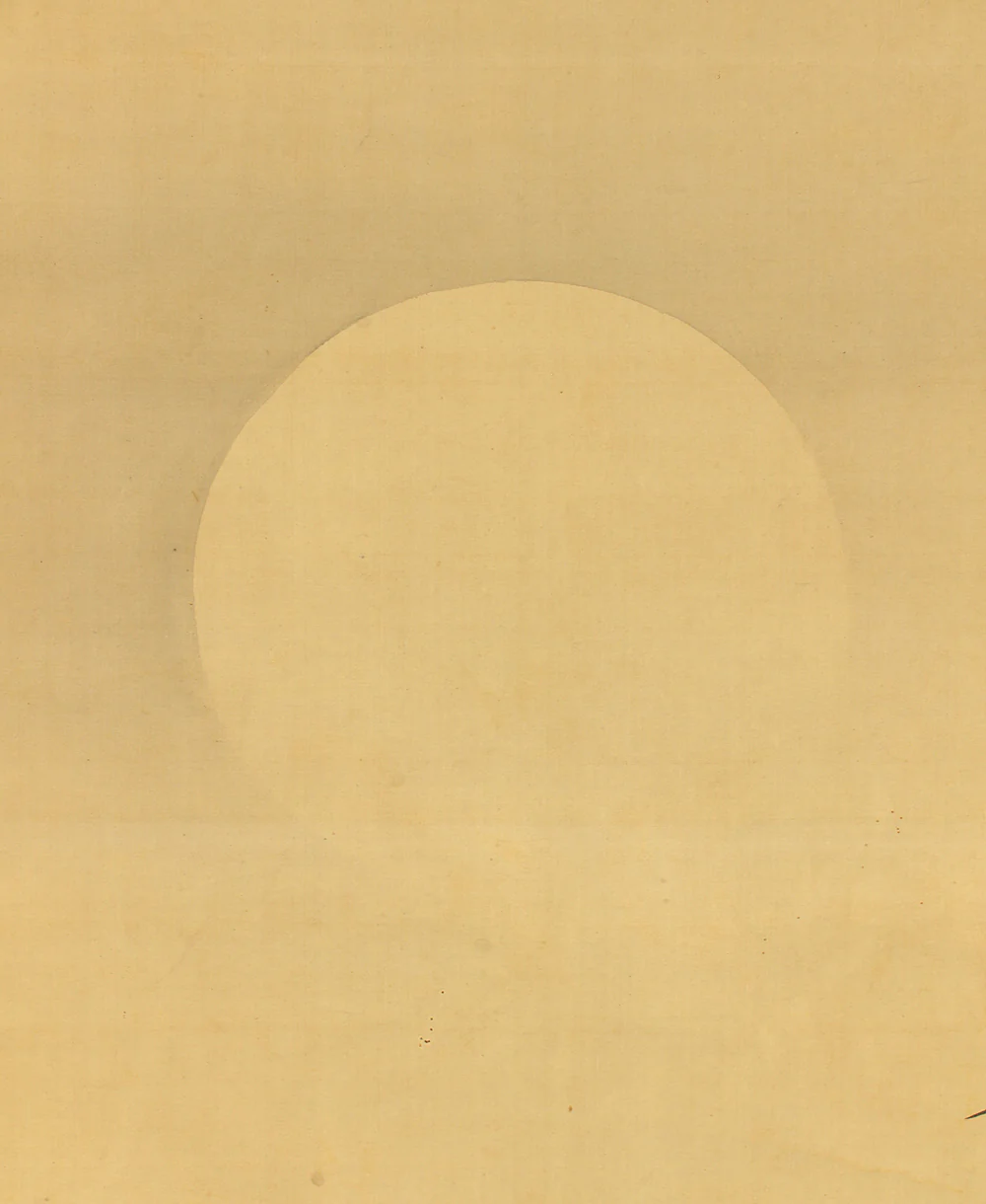 岸竹堂 Kishi Chikudo (1826-1897) Japanese antique art kakejiku kakemono wall hanging scroll / Moonlit Night, Mandarin Duck and Camellia Sasanqua with Box RC904 - Image 6