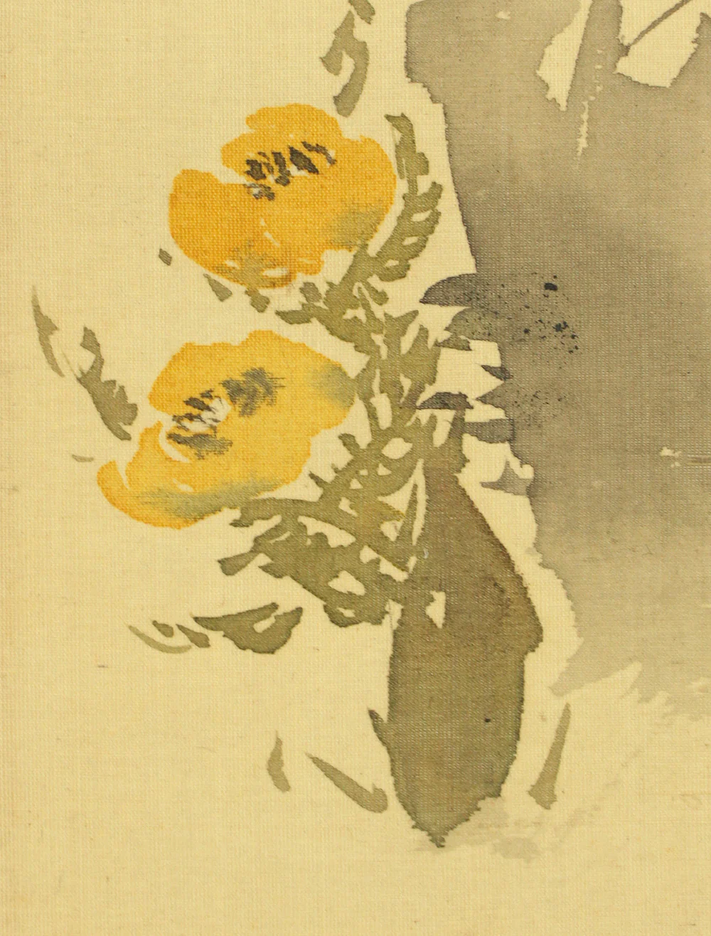 岸連山 Kishi Renzan (1804-1859) Japanese antique art Paired kakejiku kakemono wall hanging scrolls / Autumn Bush Clover Butterfly, Winter Fukujuso Bush Warbler with Box RC786 - Image 18