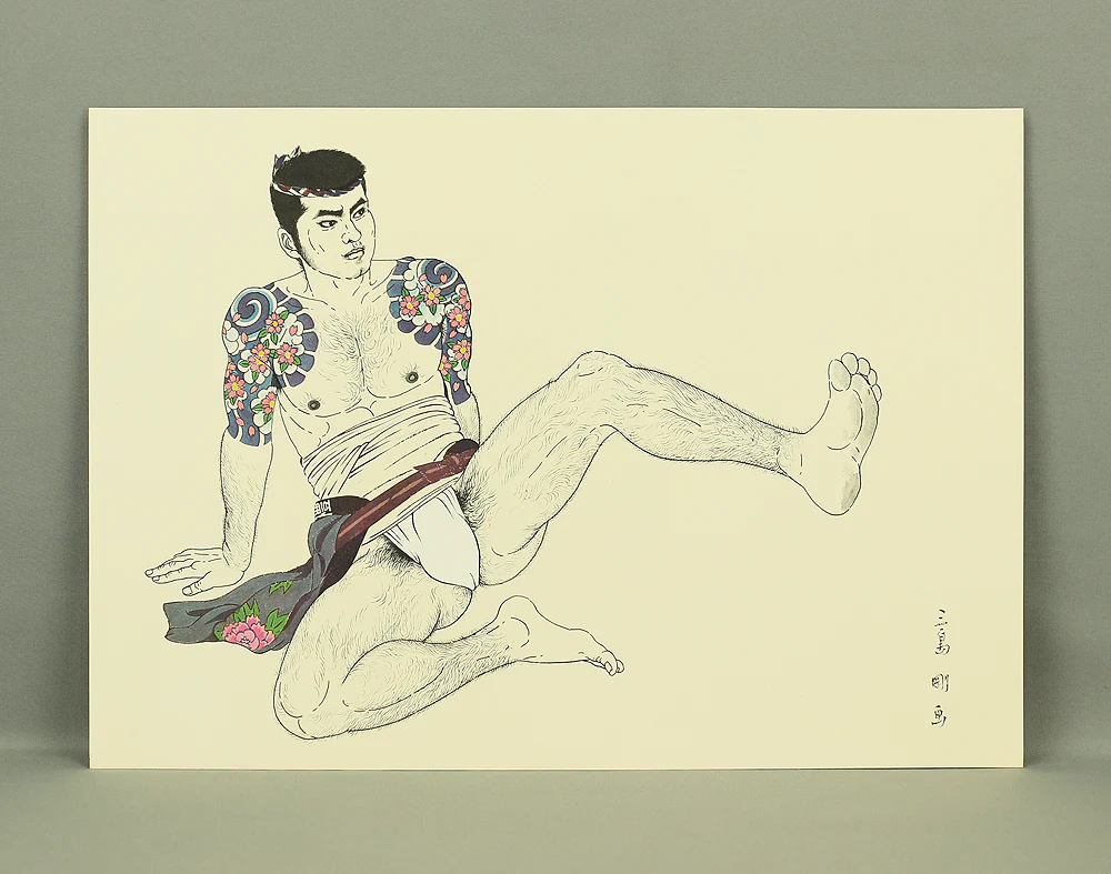 三島剛 Mishima Go (1924-1988) Japanese art Photolithography Complete Set of 24 "Mishima Gō gashū Wakamono" 三島剛画集 若者 (Mishima Go Book of Pictures of Young Men) NW433 - Image 124
