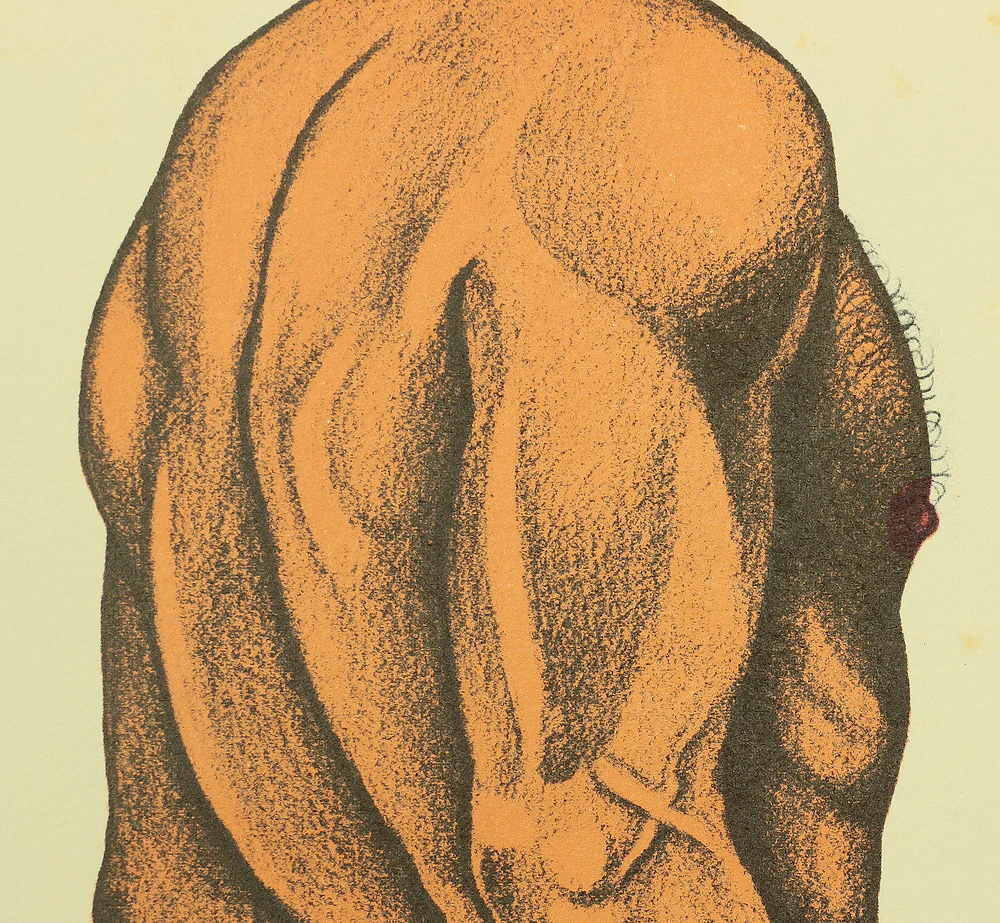 三島剛 Mishima Gō (1924-1988) Japanese art Photolithography From "Mishima Gō gashū Wakamono" 三島剛画集 若者 (Mishima Go Book of Pictures of Young Men) NW360 - Image 6