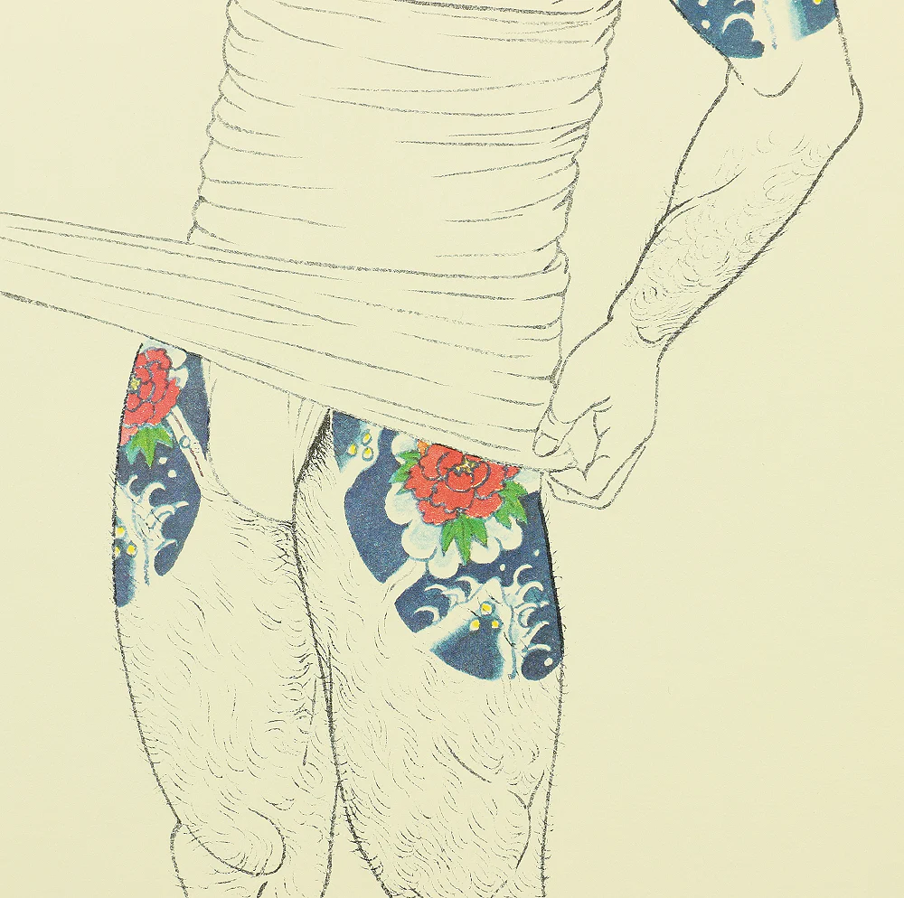 三島剛 Mishima Gō (1924-1988) Japanese art Photolithography From "Mishima Gō gashū Wakamono" 三島剛画集 若者 (Mishima Go Book of Pictures of Young Men) NW469 - Image 11
