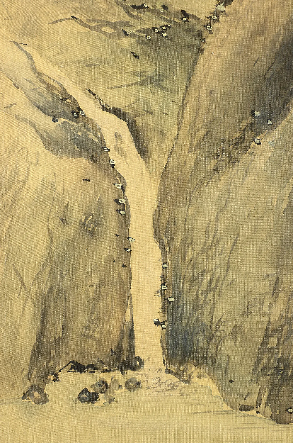 森寛斎 Mori Kansai Age 1876 Japanese antique art kakejiku kakemono wall hanging scroll / Fishing boat & waterfall scenery landscape Sansui W780 - Image 8