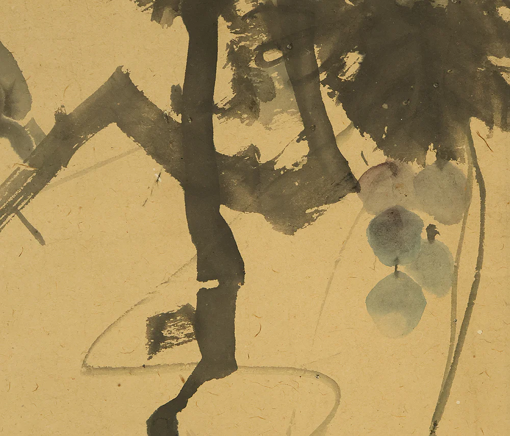 森徹山 Mori Tetsuzan (1775-1841) Japanese antique art kakejiku kakemono wall hanging scroll / Monkey Climbing Grapevine with Box RE417 - Image 5