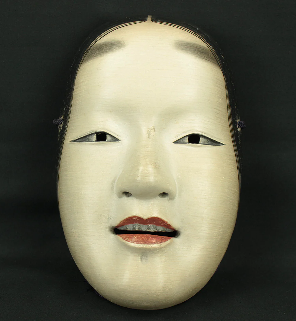 野村鸞 Nomura Ran (act.ca. 1963-2003) 節木増 Fushikizo - Old Female Mask / Japanese Traditional Noh Wooden Carving Mask with Original Box (Tomobako) VA865 - Image 11