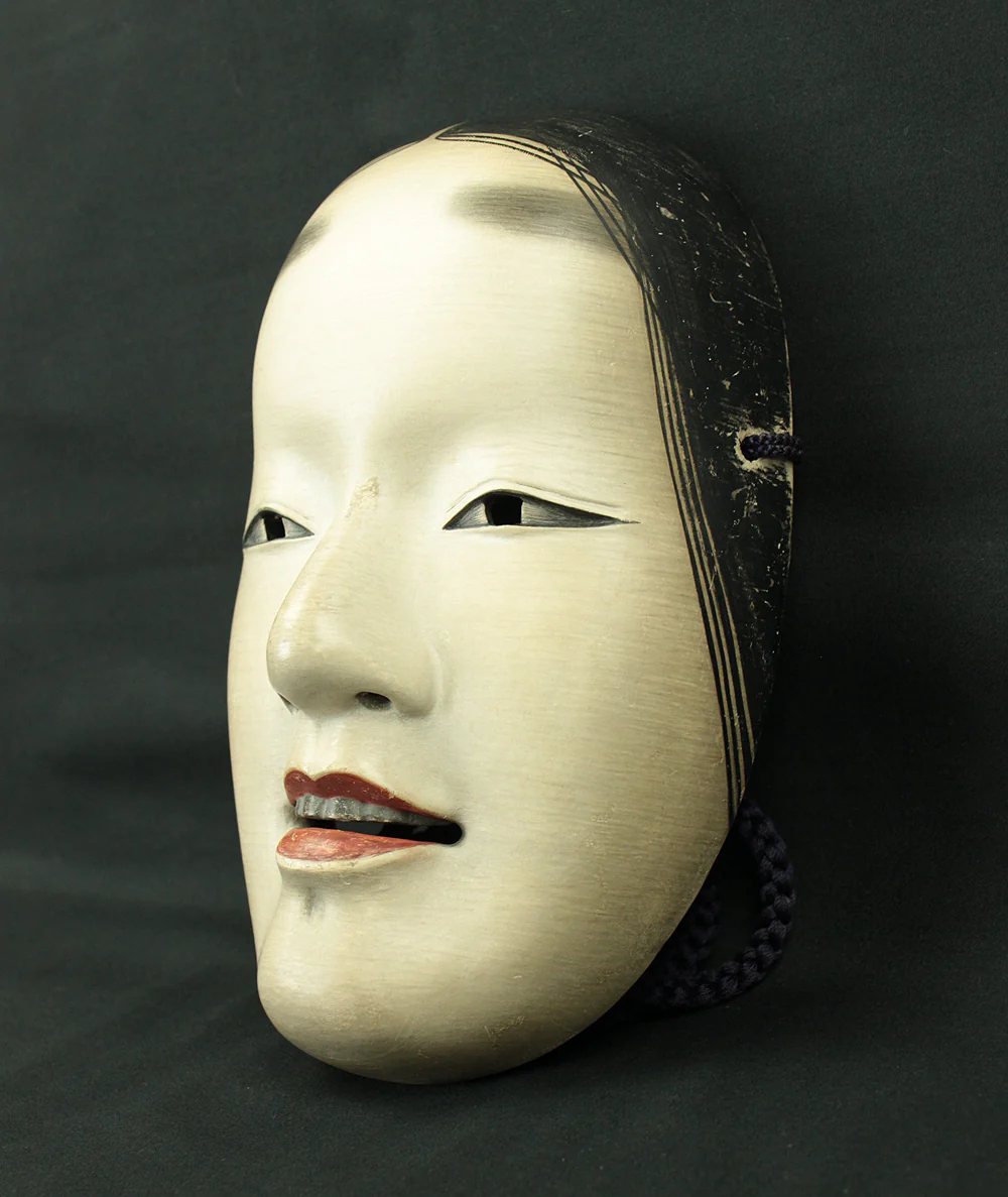 野村鸞 Nomura Ran (act.ca. 1963-2003) 節木増 Fushikizo - Old Female Mask / Japanese Traditional Noh Wooden Carving Mask with Original Box (Tomobako) VA865 - Image 7
