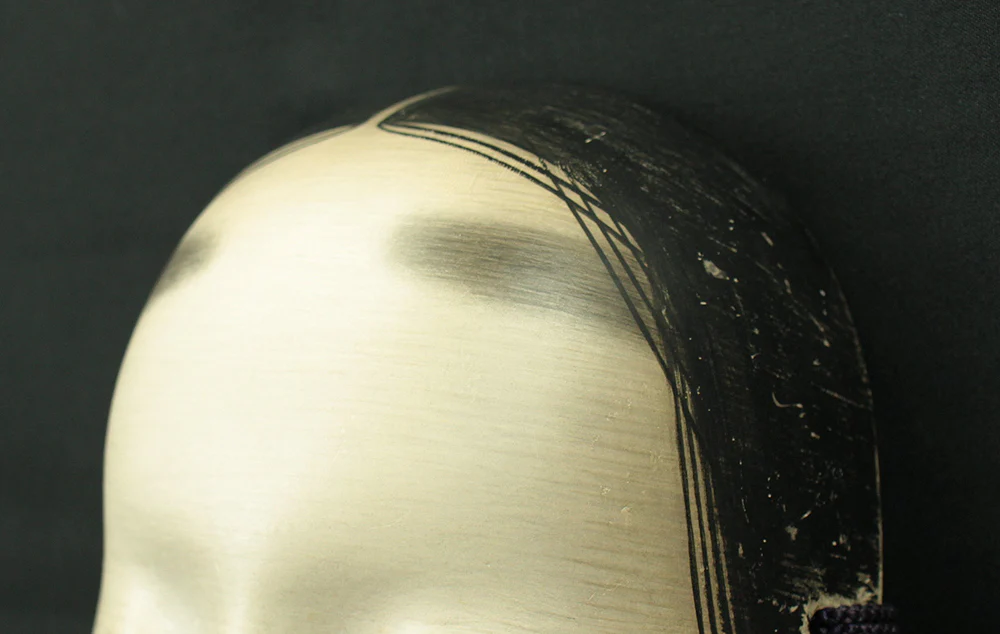 野村鸞 Nomura Ran (act.ca. 1963-2003) 節木増 Fushikizo - Old Female Mask / Japanese Traditional Noh Wooden Carving Mask with Original Box (Tomobako) VA865 - Image 8
