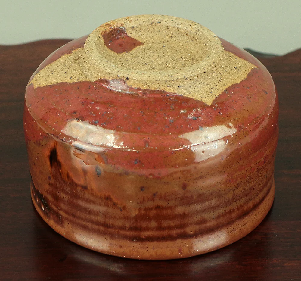 大西光 Onishi Hikaru (b1941) Tobe yaki ware One Black Glaze dropped brown-based Tea Bowl with Original Box (Tomobako) / Japanese tea ceremony utensil VA145 - Image 10