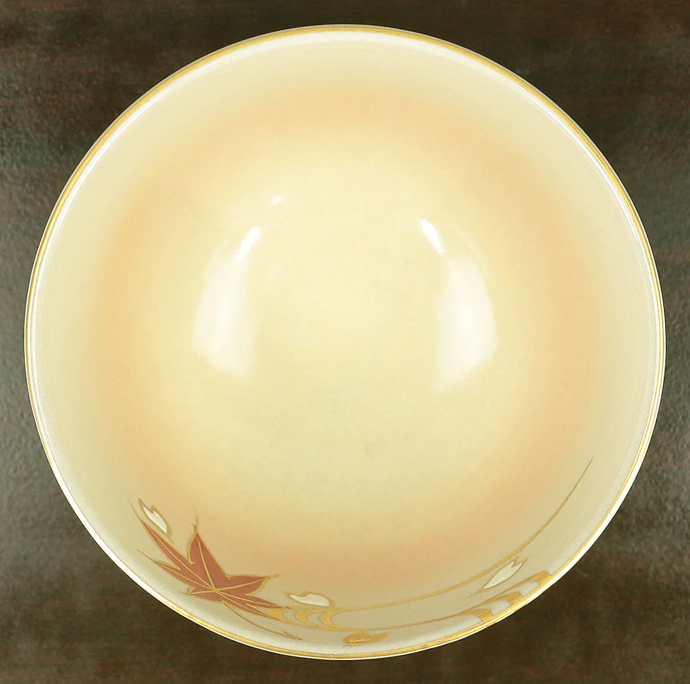 押小路 Oshikoji 京焼 Kyo ware 'Running Water on Autumn Leaves Tea Bowl' with Original box (Tomobako) VA569 - Image 10