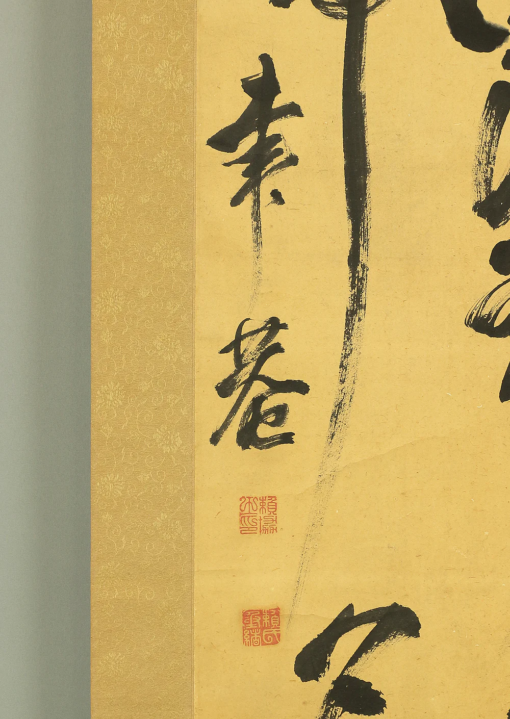 頼聿庵 Rai Itsuan (1801-1856) Japanese antique art kakejiku kakemono wall hanging scroll / Three Lines Ink Brush Calligraphy RB340 - Image 8