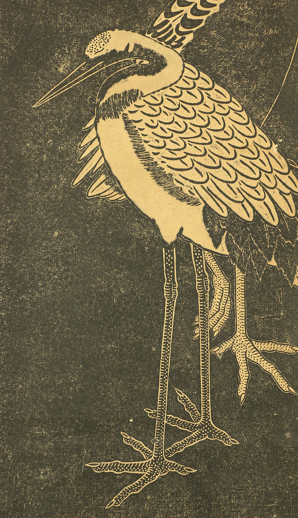 灻松鴻 Sekishoko Chinese art kakejiku kakemono wall hanging scroll / Twin Cranes - Rubbing print RC611 - Image 9