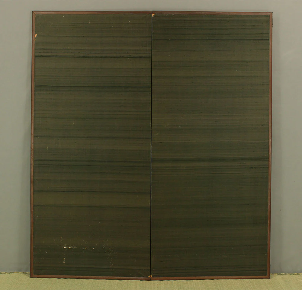 正二堂 Shojido 'Rose Flowers' A Pair of Silver Leaf Byobu Two Panels Folding Screen Byobu Room Dividers VA910 - Image 23