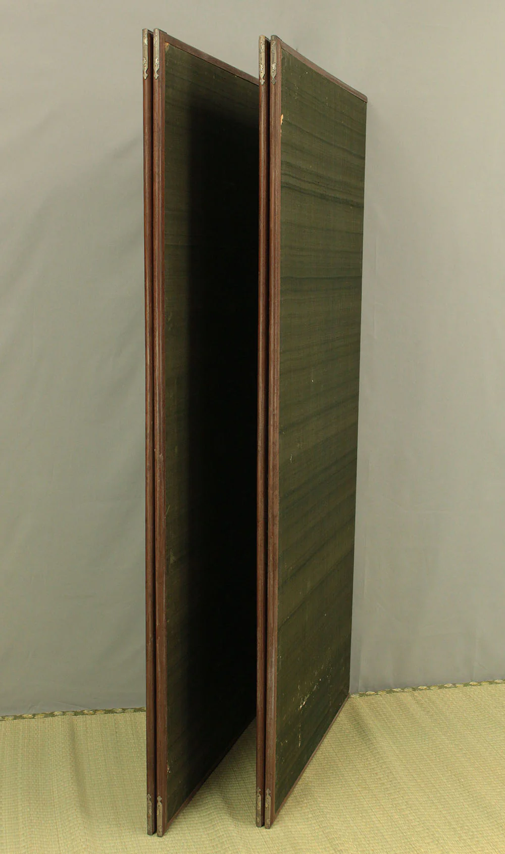 正二堂 Shojido 'Rose Flowers' A Pair of Silver Leaf Byobu Two Panels Folding Screen Byobu Room Dividers VA910 - Image 55