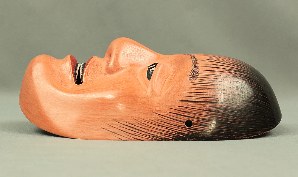猩々面 Shojo mask Elaborate wood carving Noh play Kagura Red-faced mask / Monster Yokai V585 - Image 13