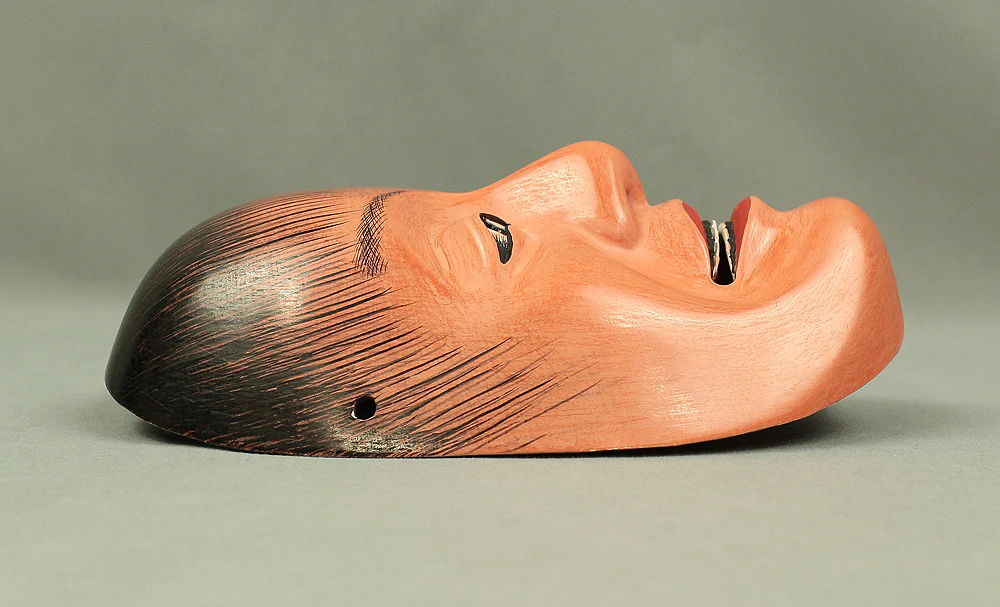 猩々面 Shojo mask Elaborate wood carving Noh play Kagura Red-faced mask / Monster Yokai V585 - Image 15