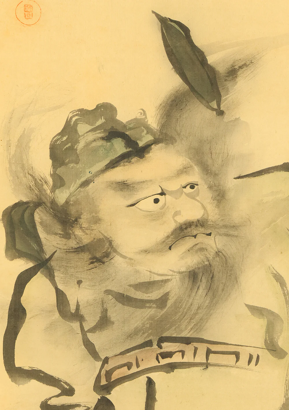 谷文晁 Tani Buncho (1763-1840) 春木南湖 Haruki Nanko (1759-1839) Japanese antique art kakejiku kakemono wall hanging scroll / Collaboration work - 鍾馗 Shoki (Zhong Kui) and Bat in Storm with Box RE884 - Image 9