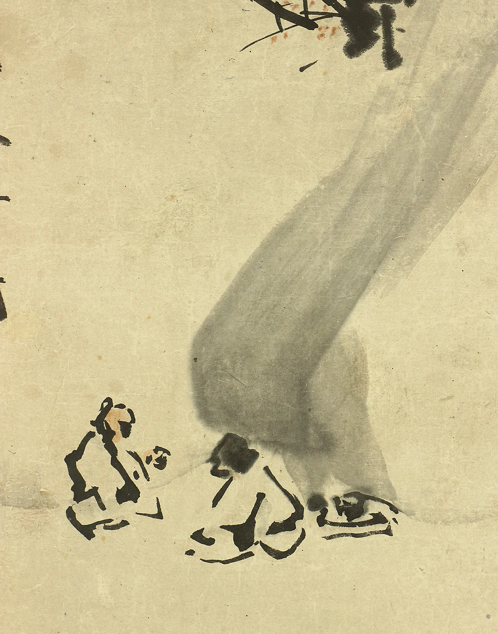 谷文晁 Tani Buncho (1763-1840) Japanese antique art kakejiku kakemono wall hanging scroll / Wise Men under Tree with Appraised Box by Satake Eiryo RB629 - Image 5