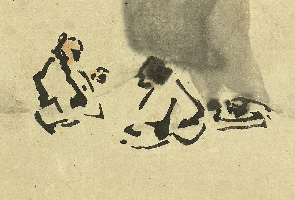 谷文晁 Tani Buncho (1763-1840) Japanese antique art kakejiku kakemono wall hanging scroll / Wise Men under Tree with Appraised Box by Satake Eiryo RB629 - Image 7