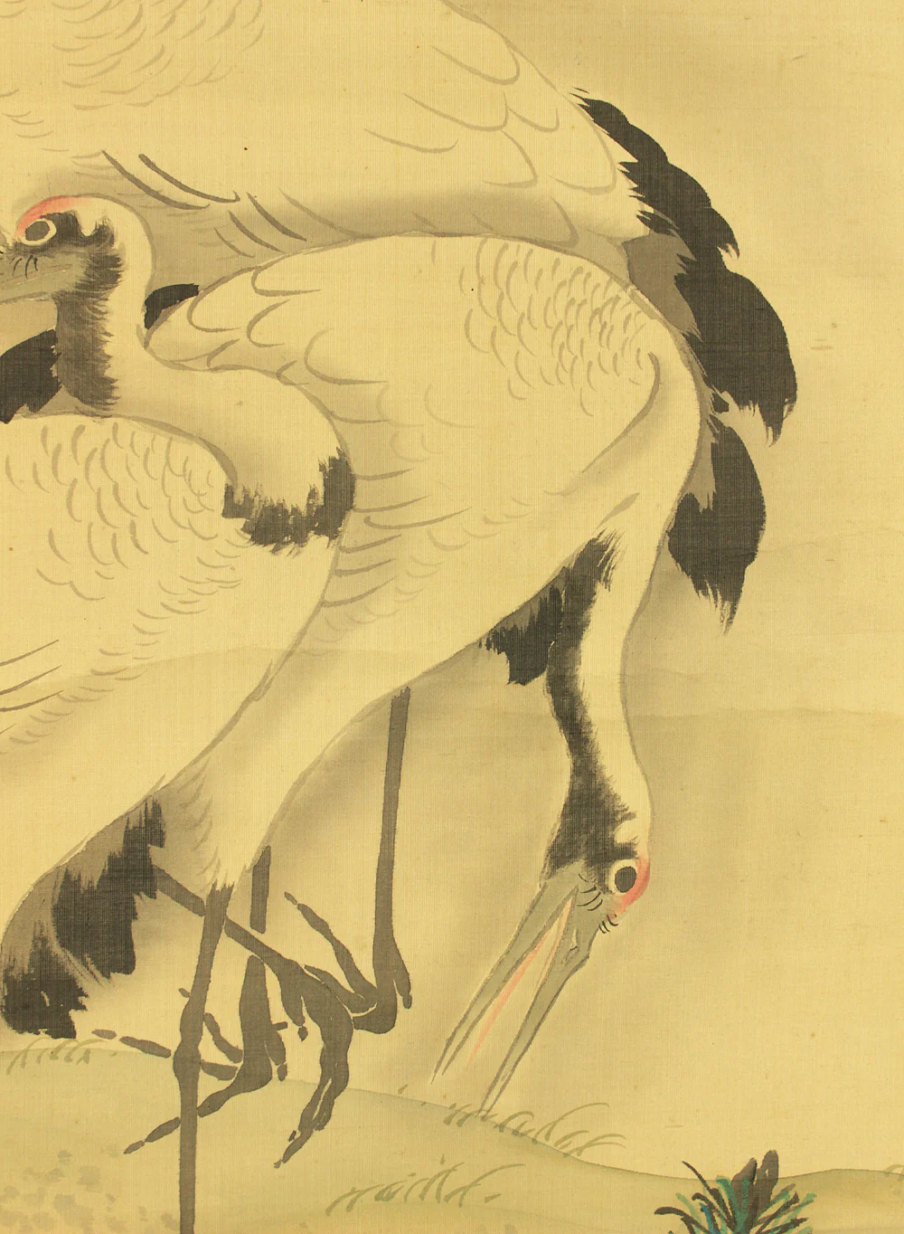 谷文晁 Tani Buncho (1763-1840) Japanese antique art kakejiku kakemono wall hanging scroll / Rising Sun and Three Cranes with Box RD376 - Image 11