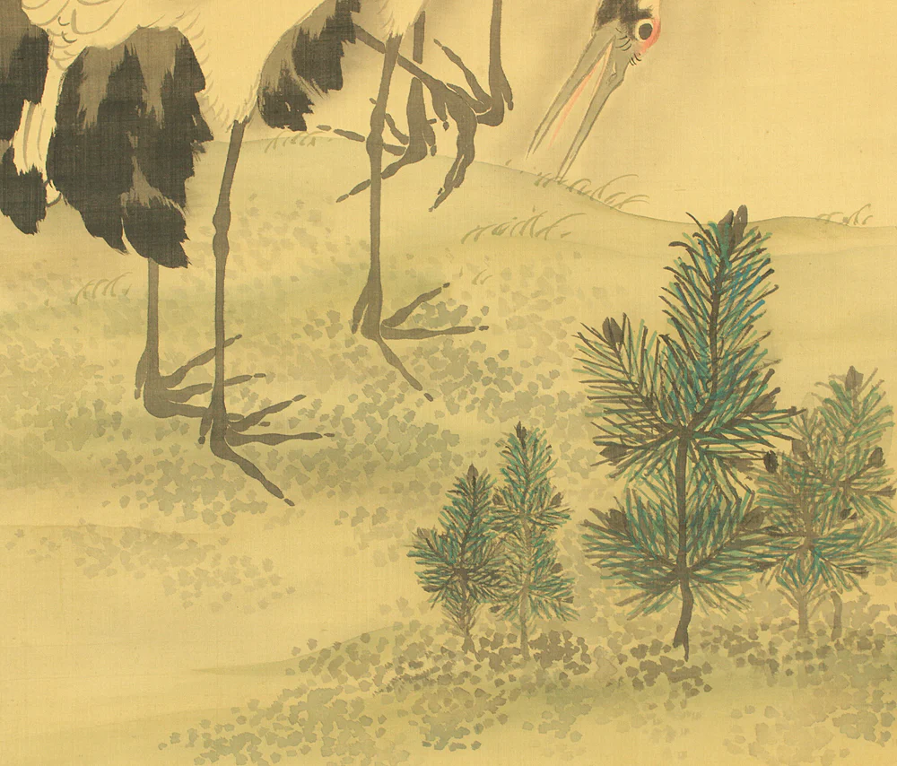谷文晁 Tani Buncho (1763-1840) Japanese antique art kakejiku kakemono wall hanging scroll / Rising Sun and Three Cranes with Box RD376 - Image 15