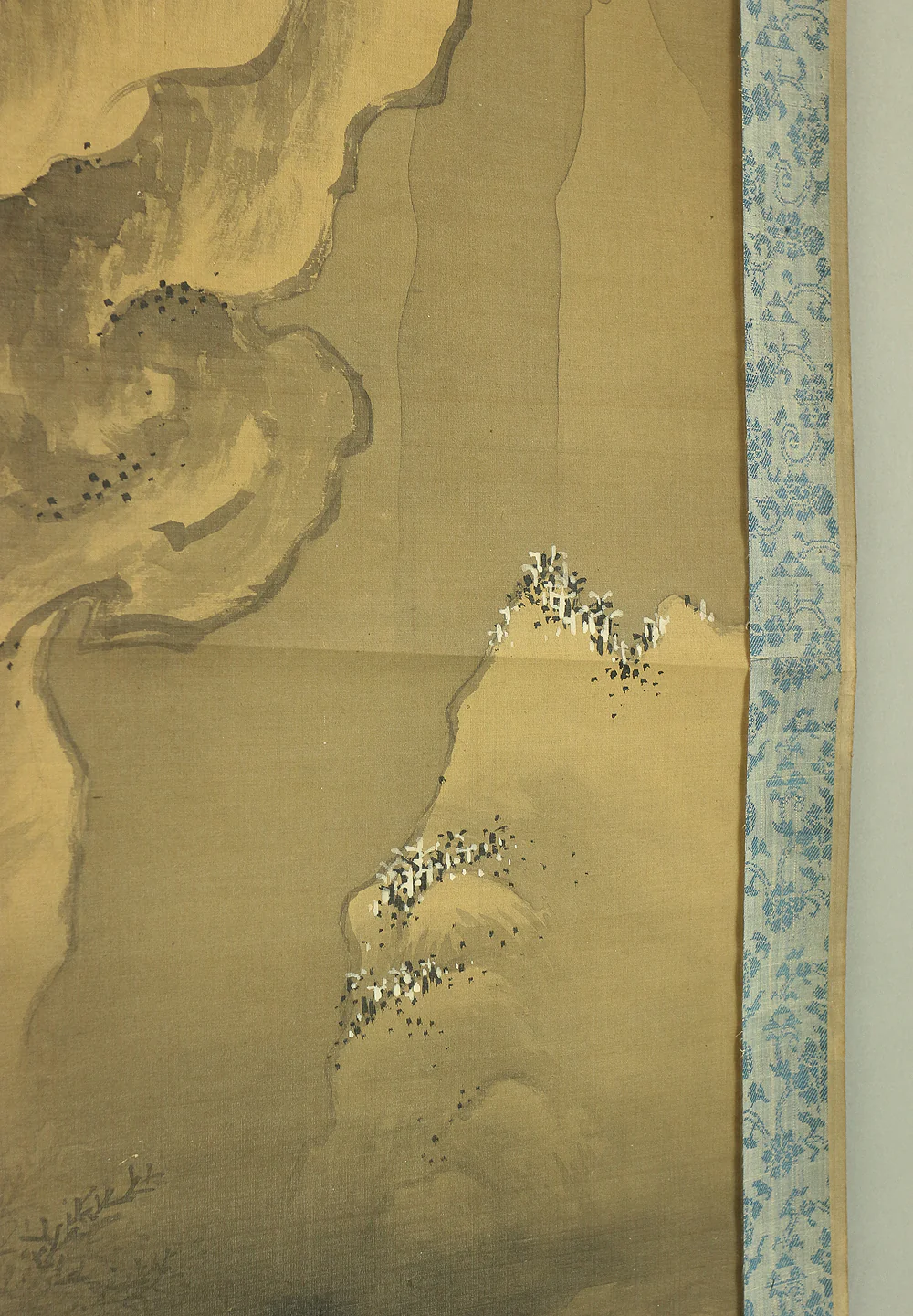谷文晁 Tani Buncho Japanese antique art kakejiku kakemono wall hanging scroll / Raised Mountain, Person Riding on Horse, & Winter Landscape Sansui A175 - Image 15