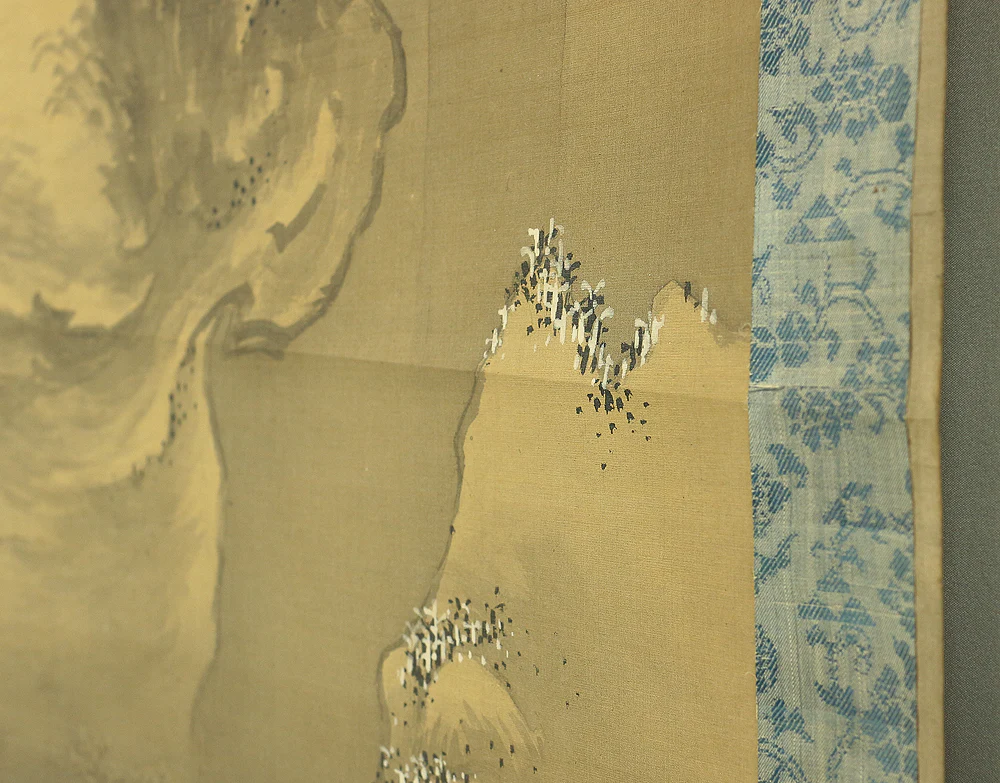 谷文晁 Tani Buncho Japanese antique art kakejiku kakemono wall hanging scroll / Raised Mountain, Person Riding on Horse, & Winter Landscape Sansui A175 - Image 16