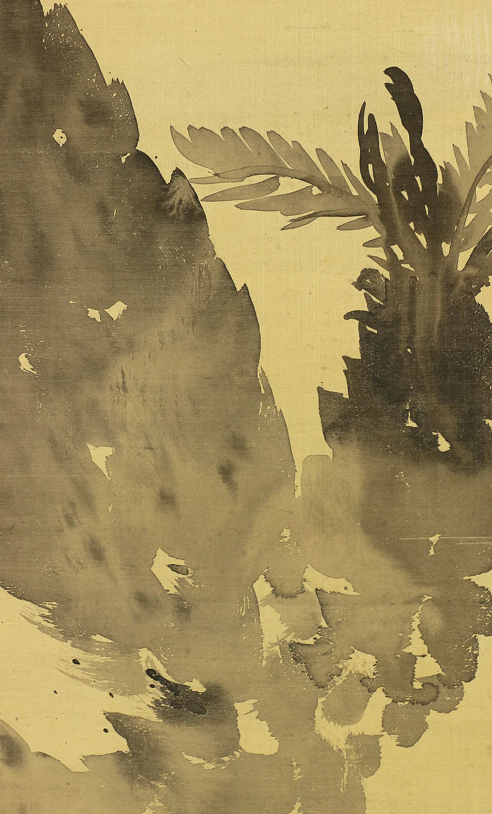 谷文晁 Tani Buncho (Large Seal 畫学斎印 Gagakusai in) Japanese antique art kakejiku kakemono wall hanging scroll / Brush Ink Sago palm cycad with Box W853 - Image 6