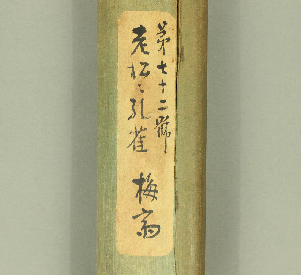 楳齋 Baisai Japanese art kakejiku kakemono wall hanging scroll / Peafowl and Pine Tree with Original Box (Tomobako) RD143 - Image 26