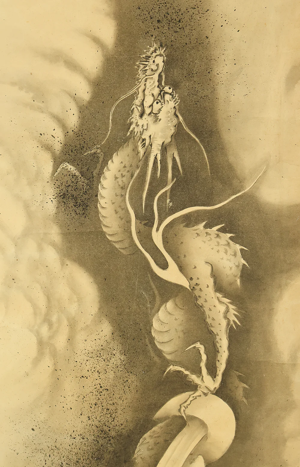 文景 Bunkei Japanese antique art kakejiku kakemono wall hanging scroll / Rising Dragon in Cloud RE947 - Image 5