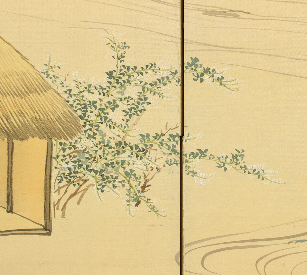 文隆 Bunryu 'Scenes of Riverside Life' Pair of Byobu Room divider 6 panels Folding screens VA700 - Image 51