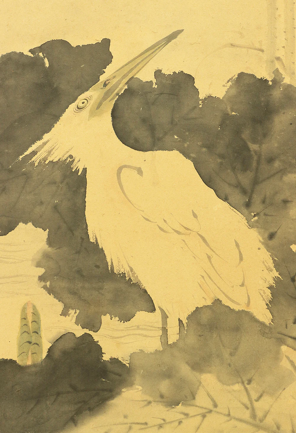 竹菊 Chikugiku Japanese Byobu Room divider 6 panels Folding screens / Kacho Flower & Bird - Birds, Ume plum, Sakura cherry, Lotus, Egret Heron, Magnolia, Chrysanthemum, Moon, Crows & Dead Tree V710 - Image 20