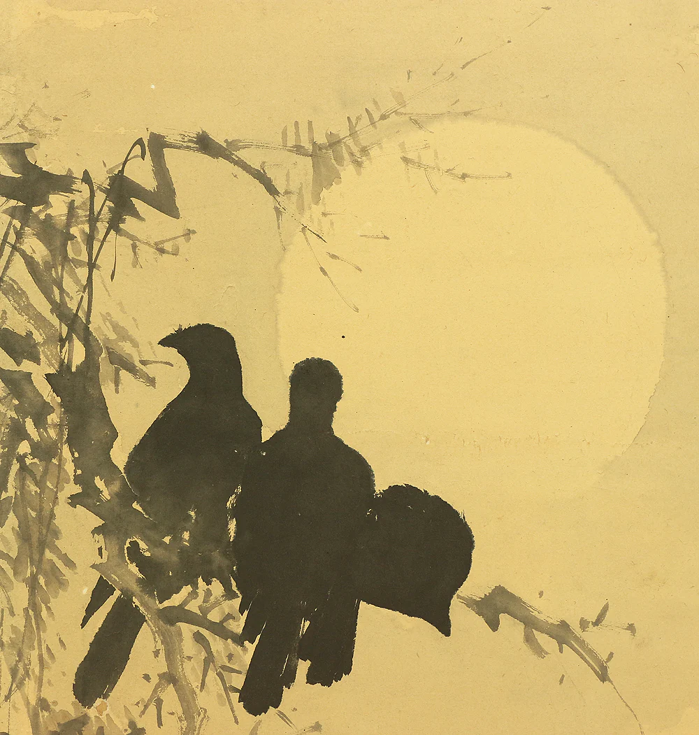 竹菊 Chikugiku Japanese Byobu Room divider 6 panels Folding screens / Kacho Flower & Bird - Birds, Ume plum, Sakura cherry, Lotus, Egret Heron, Magnolia, Chrysanthemum, Moon, Crows & Dead Tree V710 - Image 37