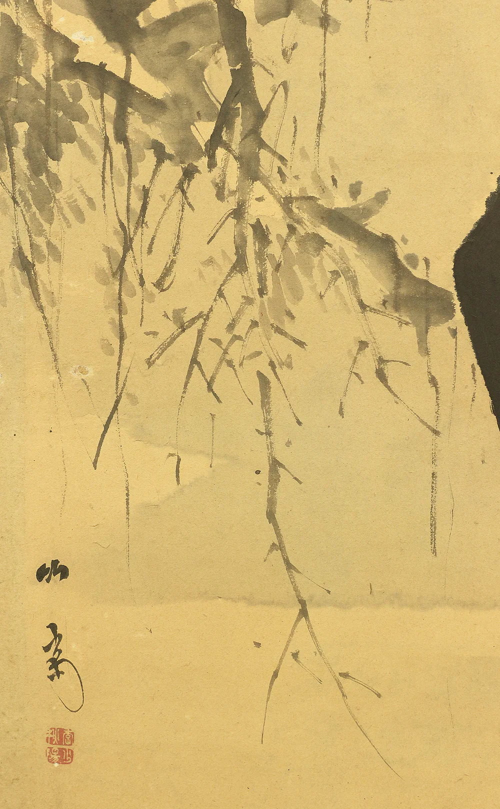 竹菊 Chikugiku Japanese Byobu Room divider 6 panels Folding screens / Kacho Flower & Bird - Birds, Ume plum, Sakura cherry, Lotus, Egret Heron, Magnolia, Chrysanthemum, Moon, Crows & Dead Tree V710 - Image 41