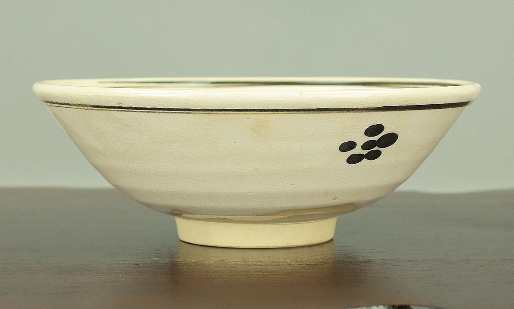 竹泉 Chikusen Flat Tea Bowl 'Ekorai' 画高麗 with Original Box (Tomobako) / Japanese Tea Ceremony Utensil VA148 - Image 6