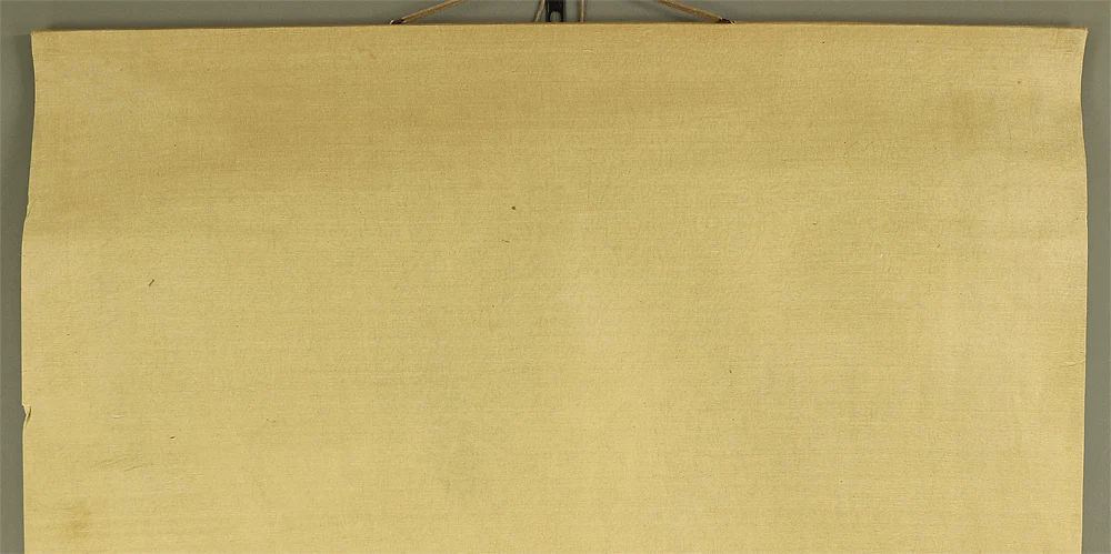 中国 Chinese art Big kakejiku kakemono wall hanging scroll / Beautiful woman wearing blue clothes, big leaf & flowers W306 - Image 4